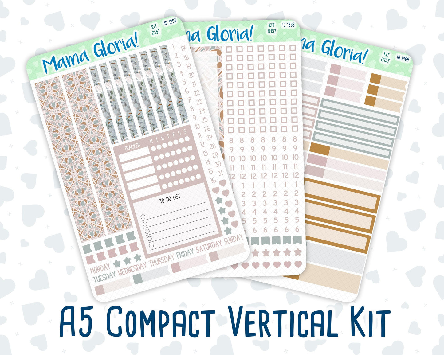 Kit 0157 - A5 Compact Vertical - Swan Lake - Weekly