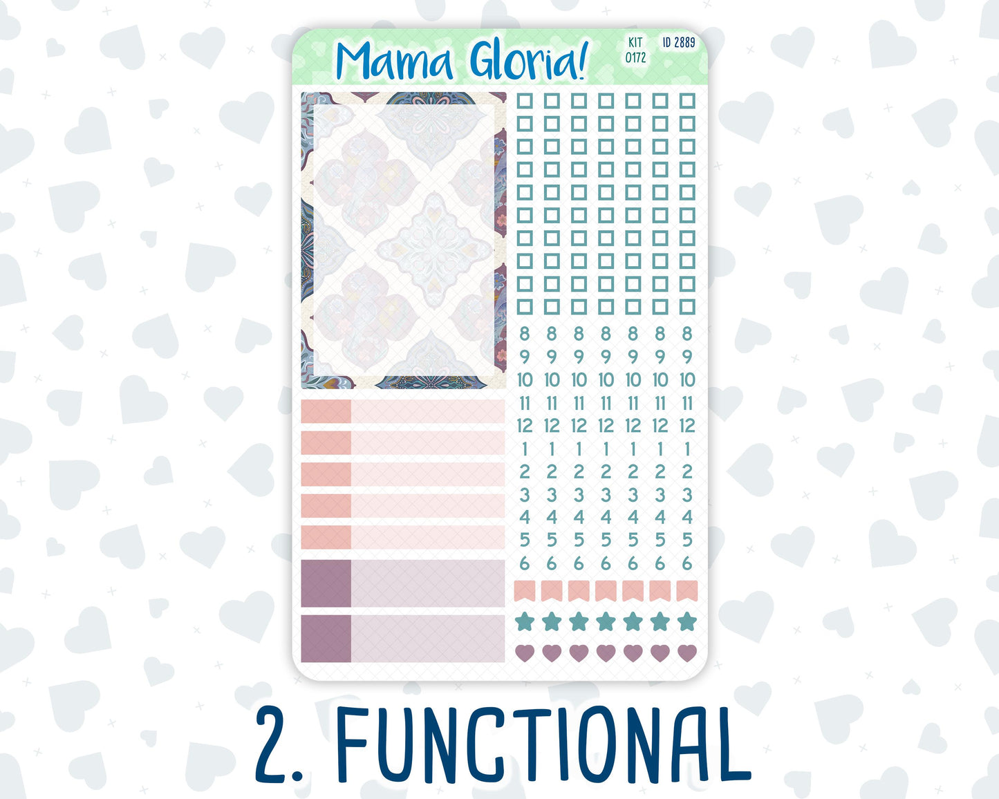Kit 0172 - A5 Compact Vertical - Mosaic - Weekly