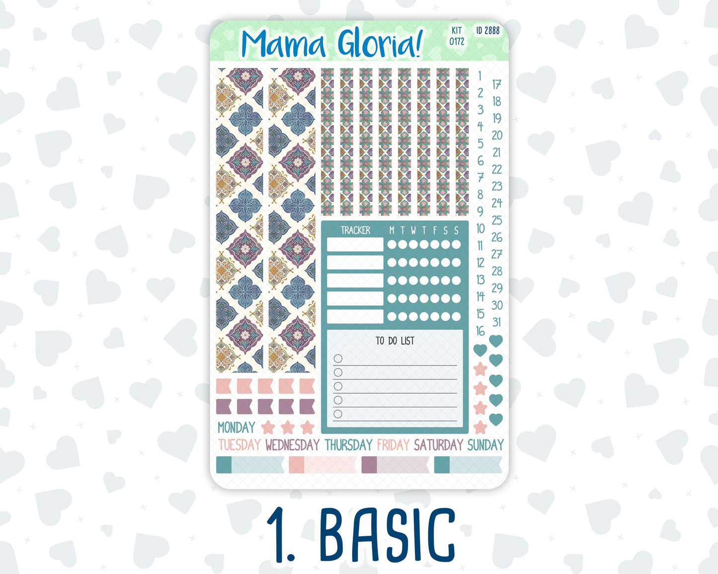 Kit 0172 - A5 Compact Vertical - Mosaic - Weekly