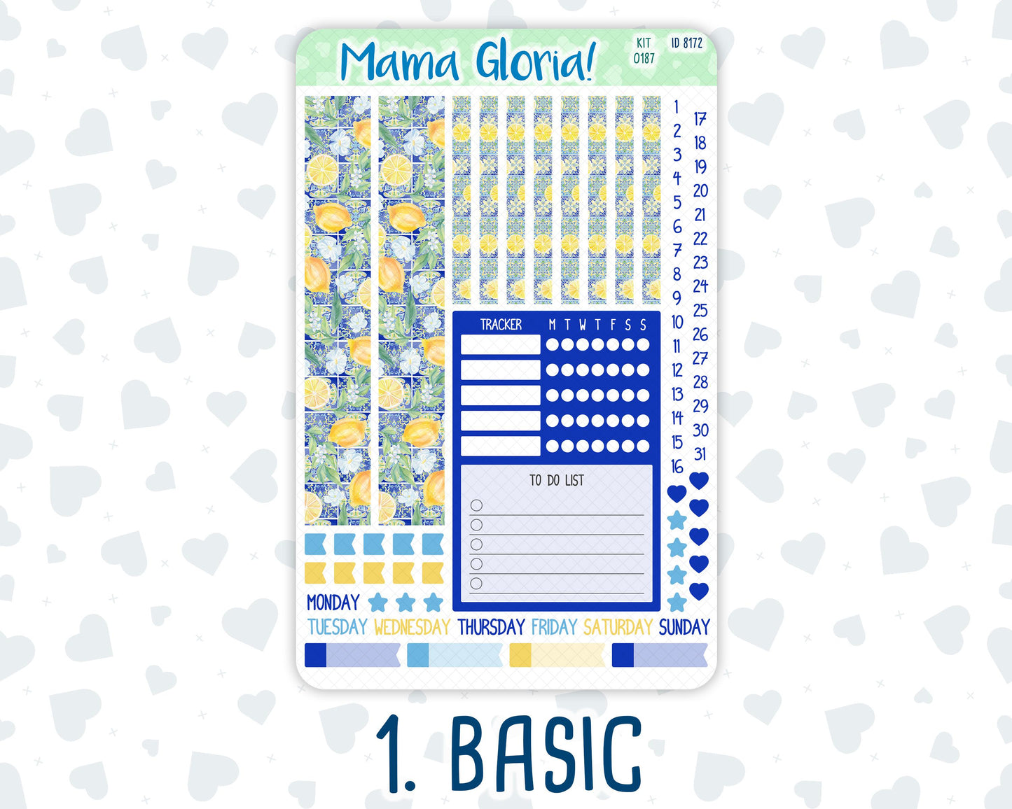 Kit 0187 - A5 Compact Vertical - Lemon&Mosaic - Weekly