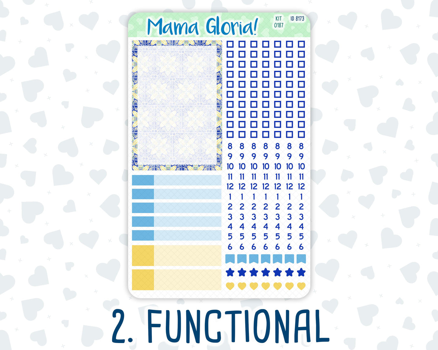 Kit 0187 - A5 Compact Vertical - Lemon&Mosaic - Weekly