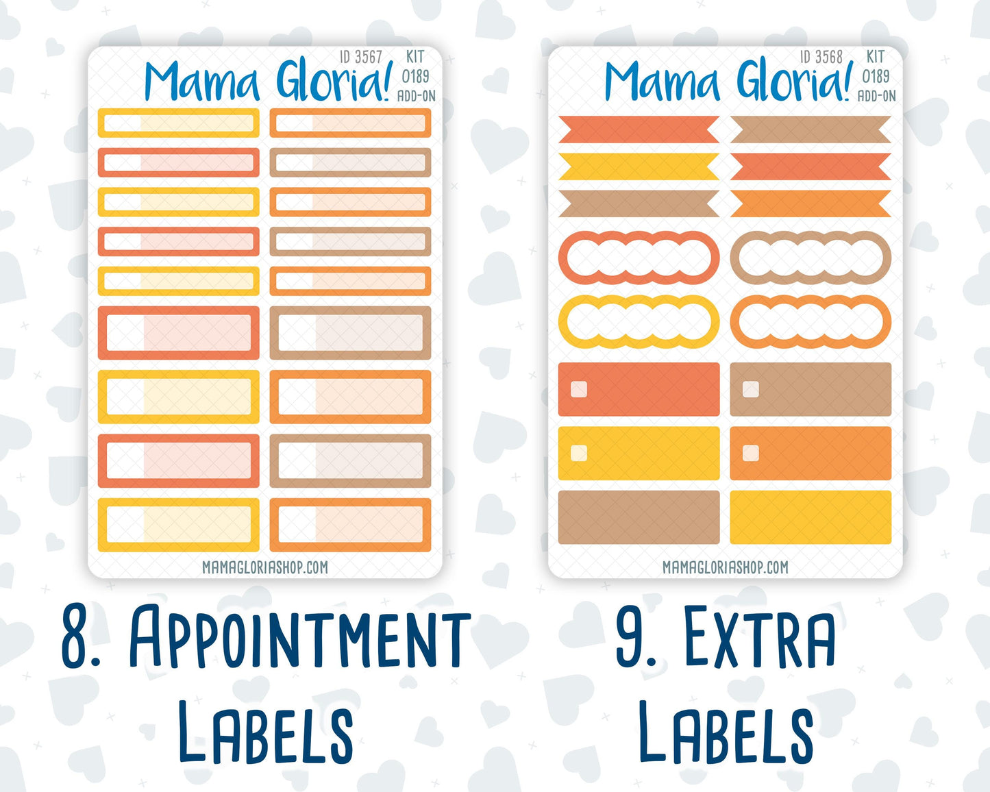 Kit 0189 Add Ons - Fall Backing - Planner Stickers - October - Kit 2024