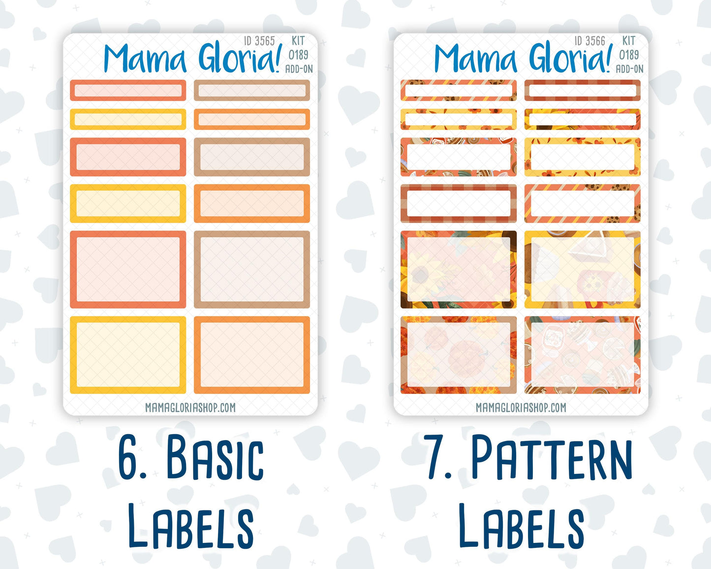 Kit 0189 Add Ons - Fall Backing - Planner Stickers - October - Kit 2024