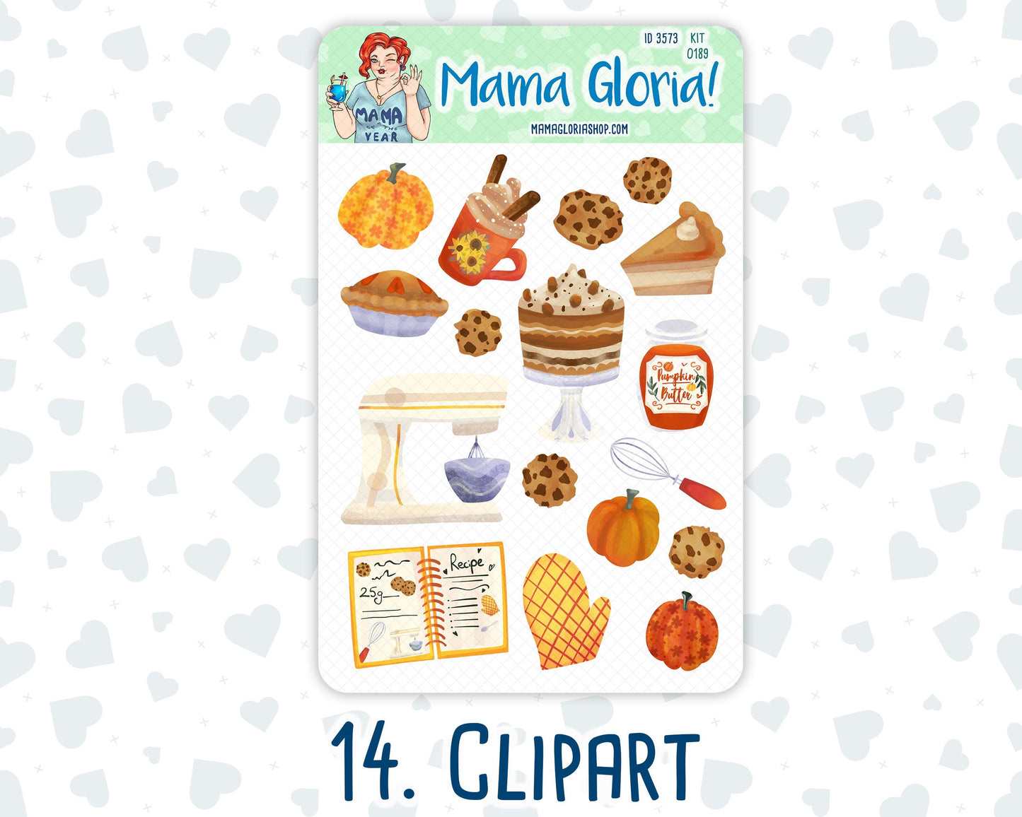 Kit 0189 Add Ons - Fall Backing - Planner Stickers - October - Kit 2024