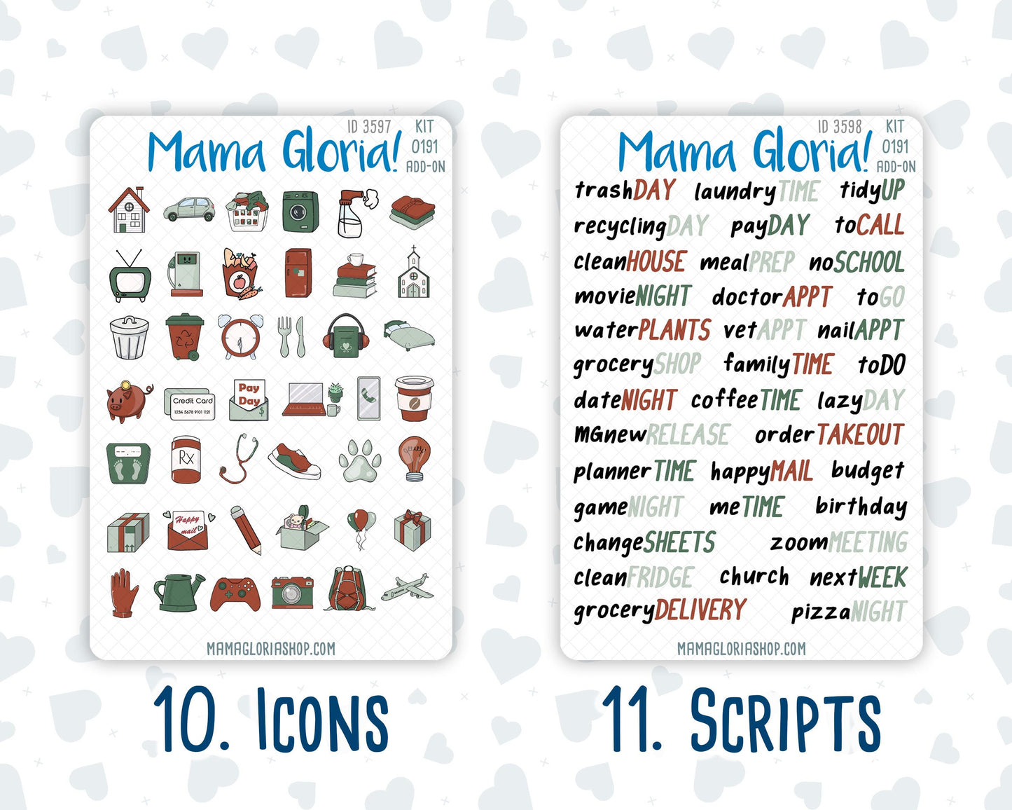 Kit 0191 Add Ons - Autumn Harvest - Planner Stickers - October - Kit 2024