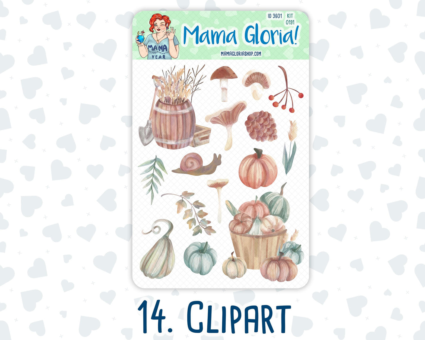 Kit 0191 Add Ons - Autumn Harvest - Planner Stickers - October - Kit 2024