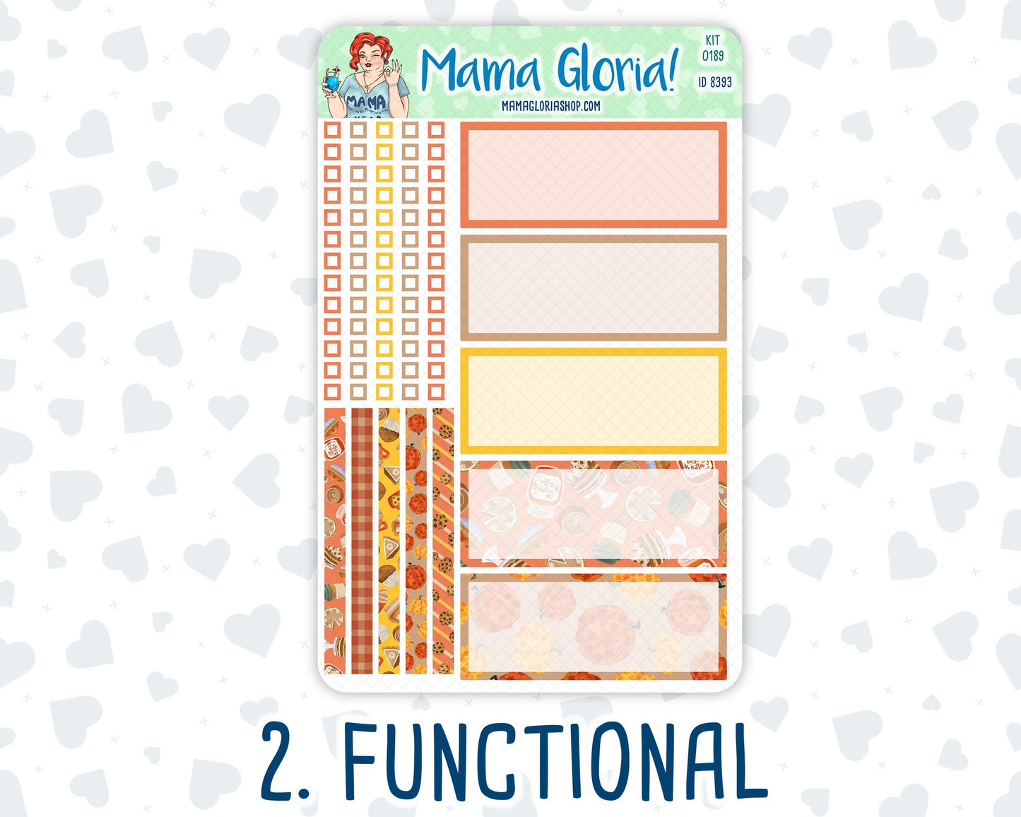 Kit 0189 - 7x9 Daily Duo - Fall Backing- October - Planner