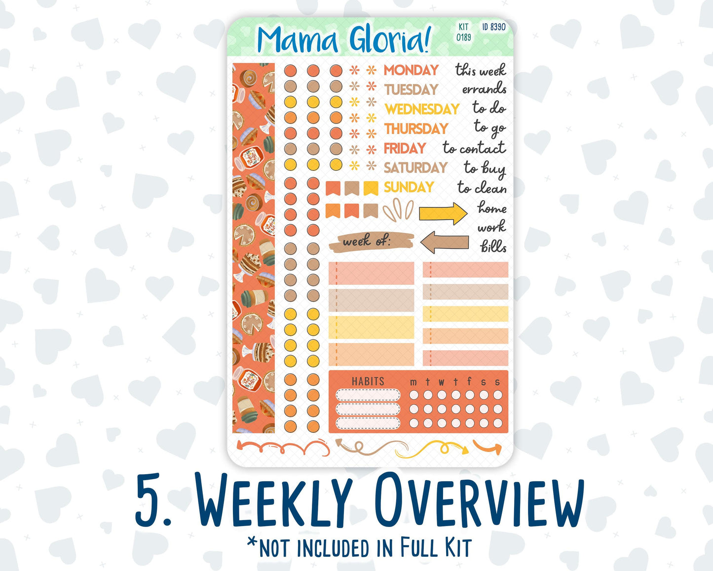 Kit 0189 - 7x9 Daily Duo - Fall Backing- October - Planner