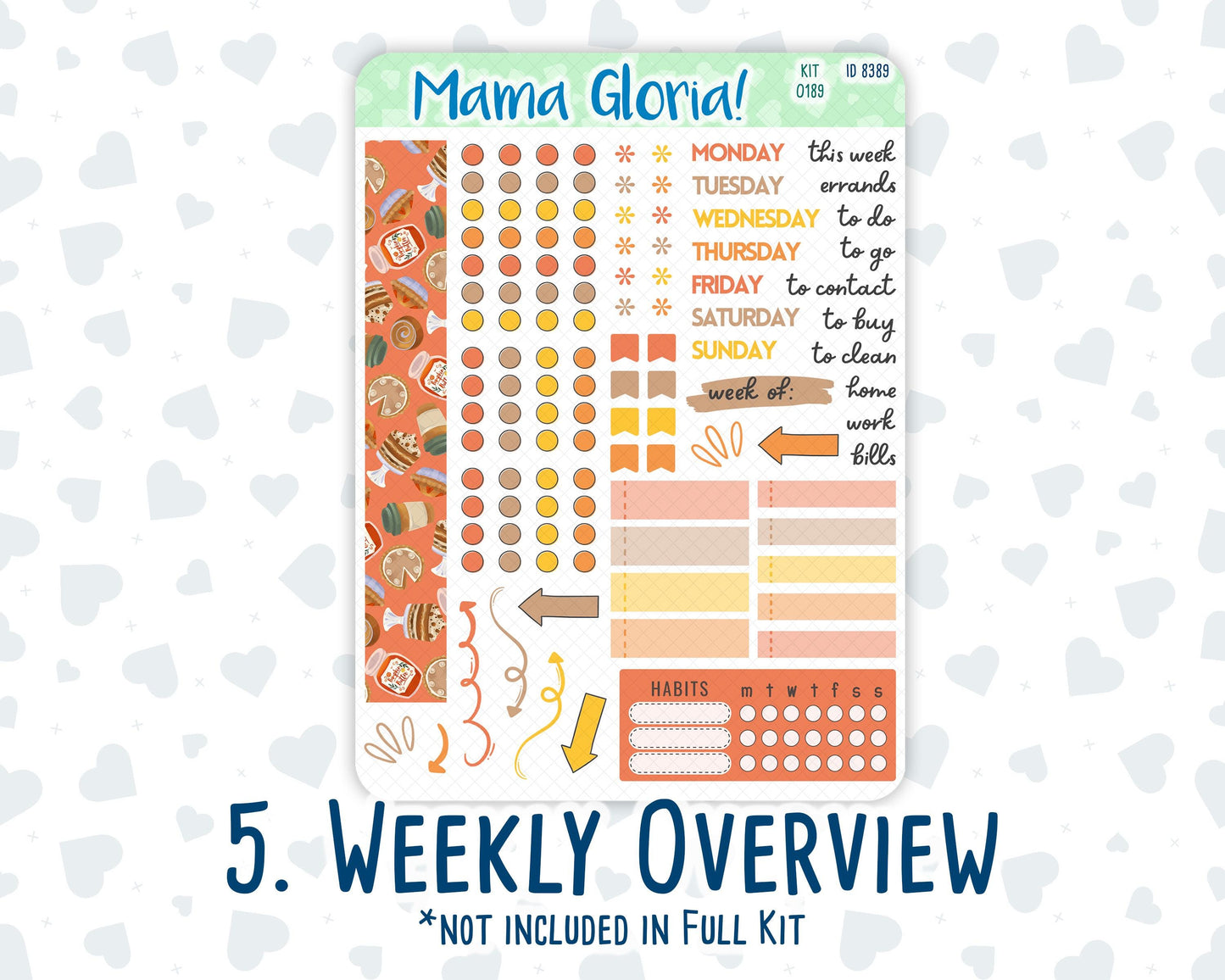 Kit 0189 - A5 Daily Duo - Fall Backing - October - Planner