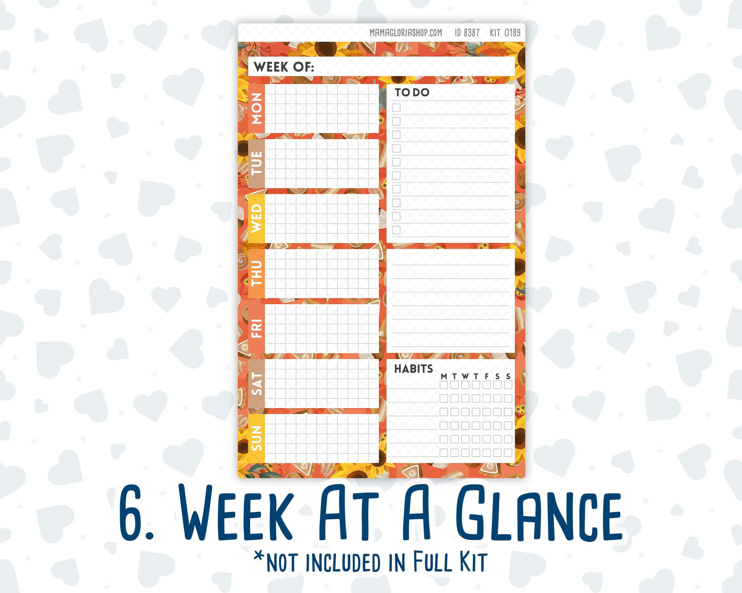 Kit 0189 - A5 Daily Duo - Fall Backing - October - Planner