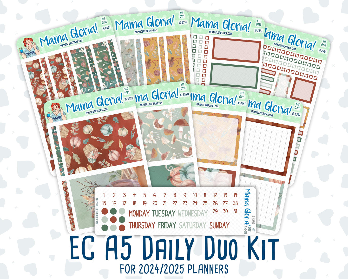 Kit 0191 - A5 Daily Duo - Autumn Harvest - October - Planner