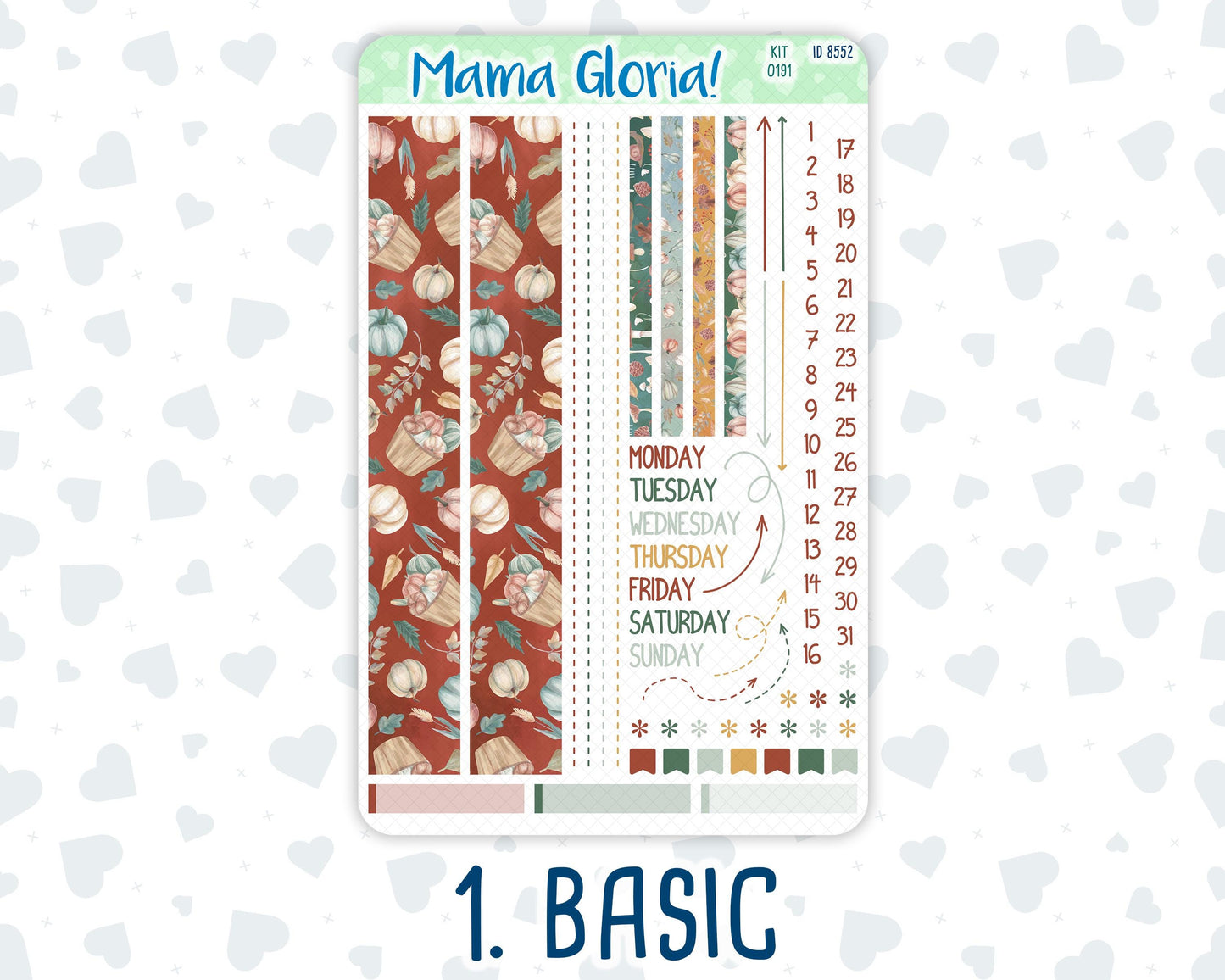 Kit 0191 - 7x9 Compact Vertical - Autumn Harvest - October - Weekly