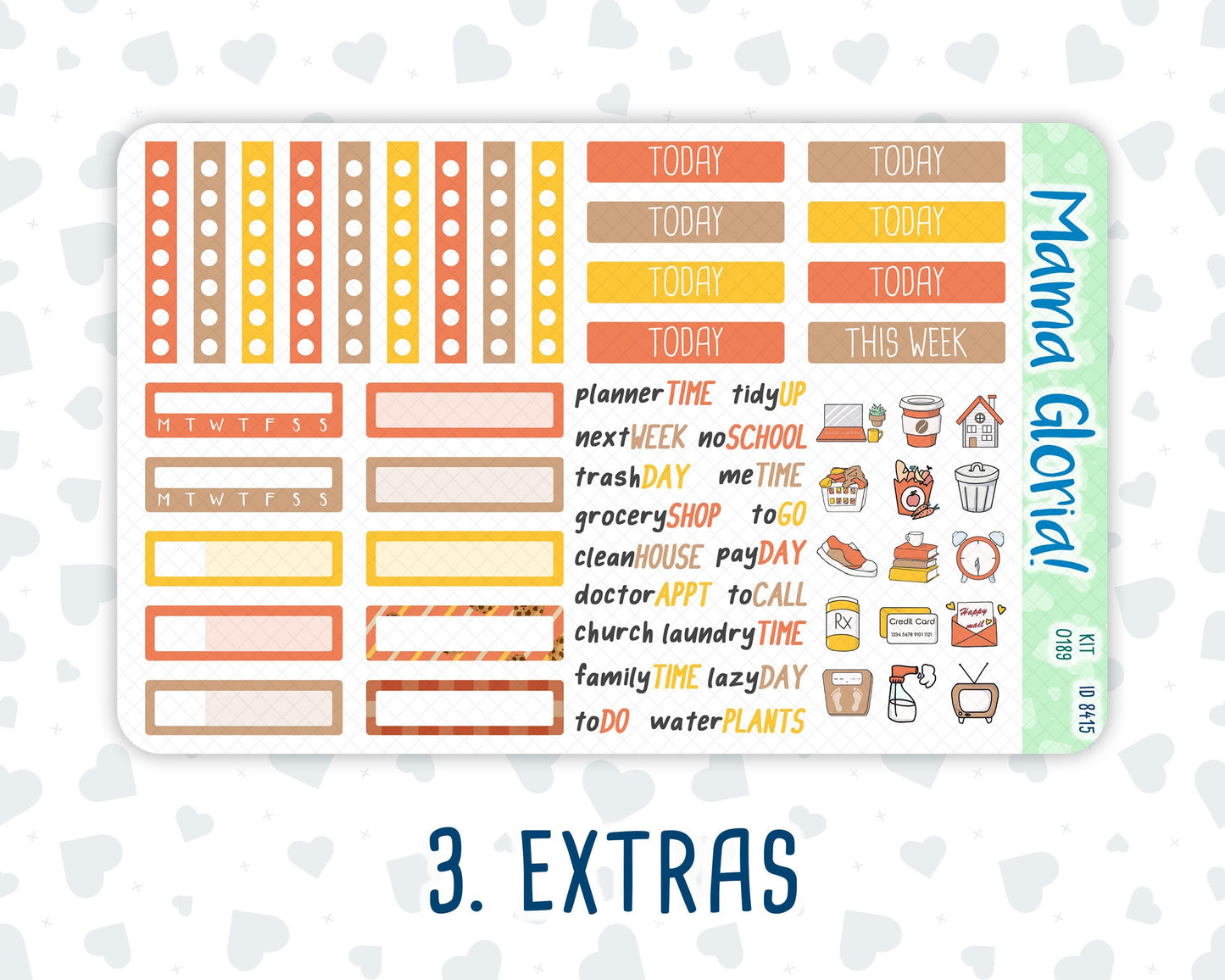 Kit 0189 - 7x9 - Fall Backing - Weekly Kit For EC Horizontal Planners - Fall- Autumn