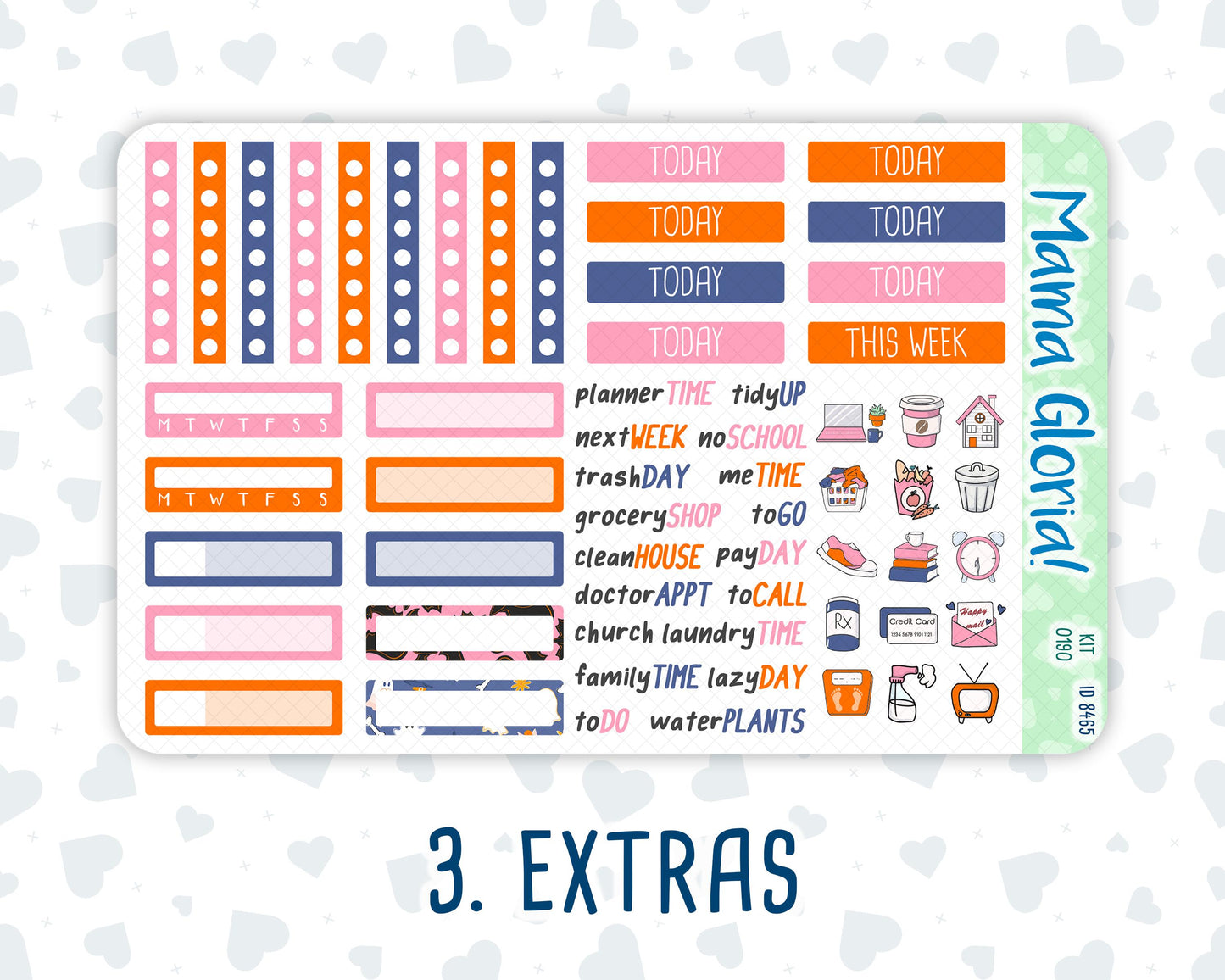 Kit 0190 - 7x9 - Halloween Spooktacular - Weekly Kit For EC Horizontal Planners - Fall- Autumn