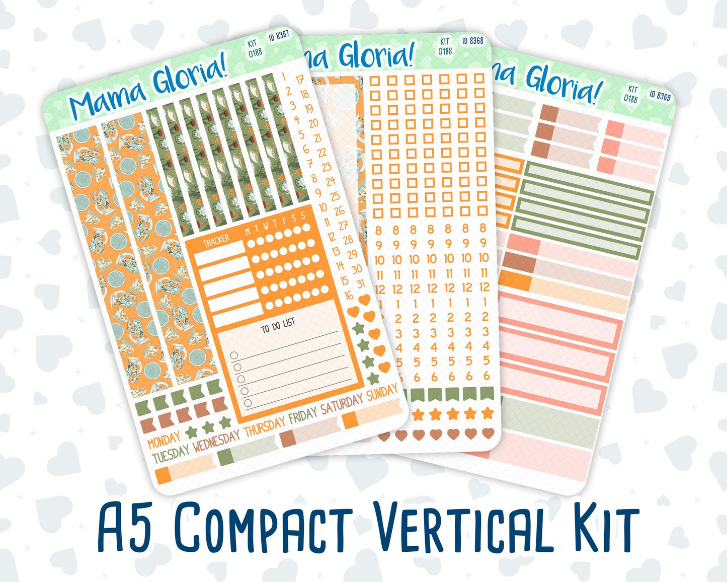 Kit 0188 - A5 Compact Vertical - Cozy Nights - Weekly - October - Fall - Autumn