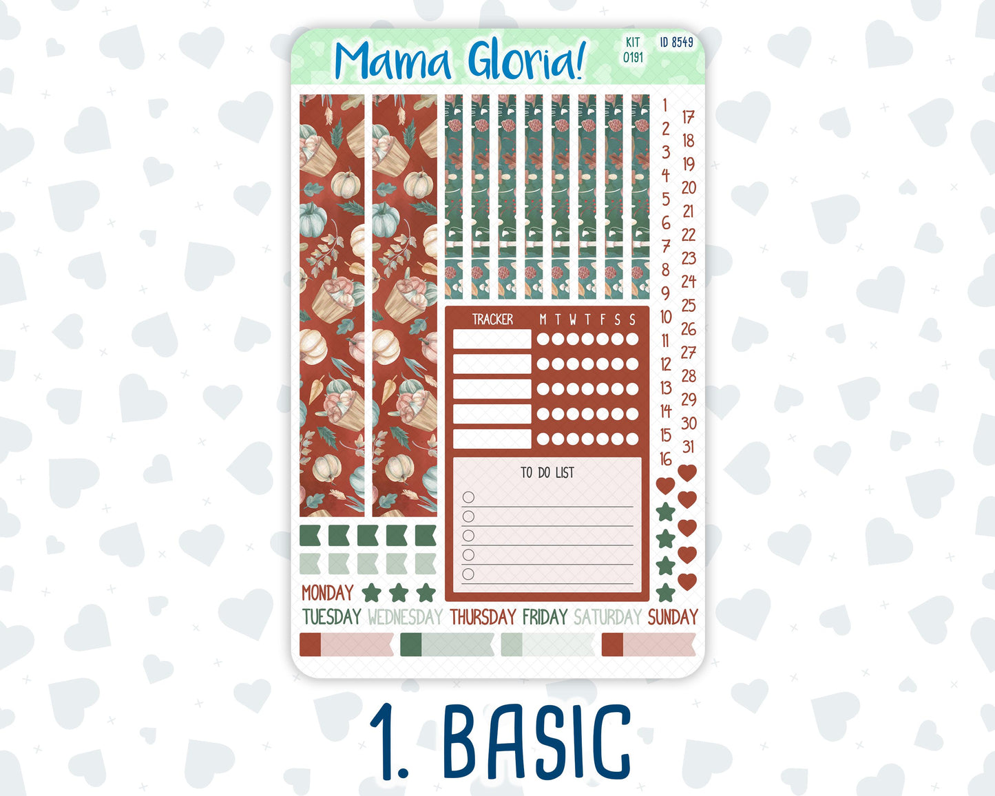 Kit 0191 - A5 Compact Vertical - Autumn Harvest - Weekly - October - Fall