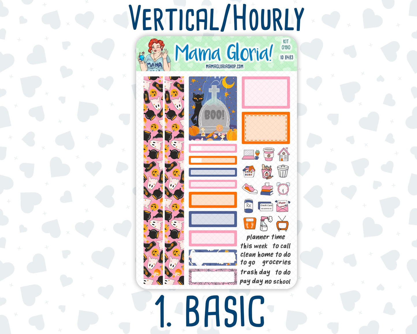 Kit 0190 - 7x9 - Halloween Spooktacular - October - Autumn - Fall - Weekly Kit For Planners