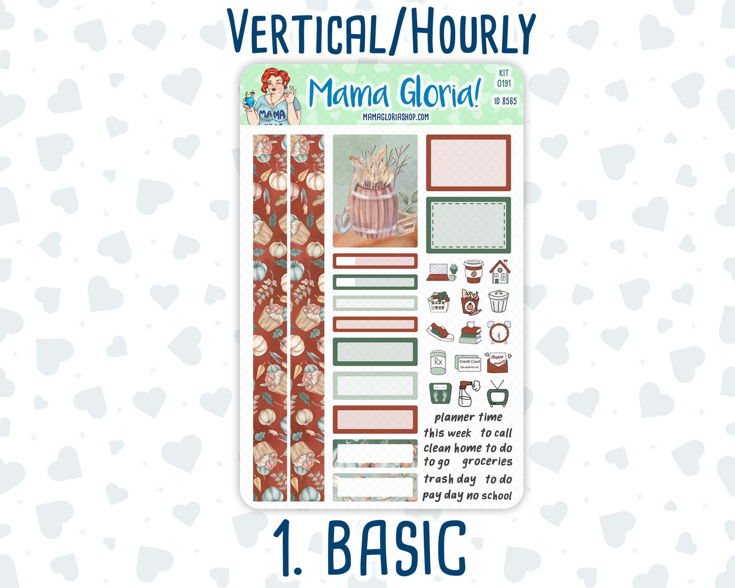 Kit 0191 - 7x9 - Autumn Harvest - October - Fall - Weekly Kit For Planners