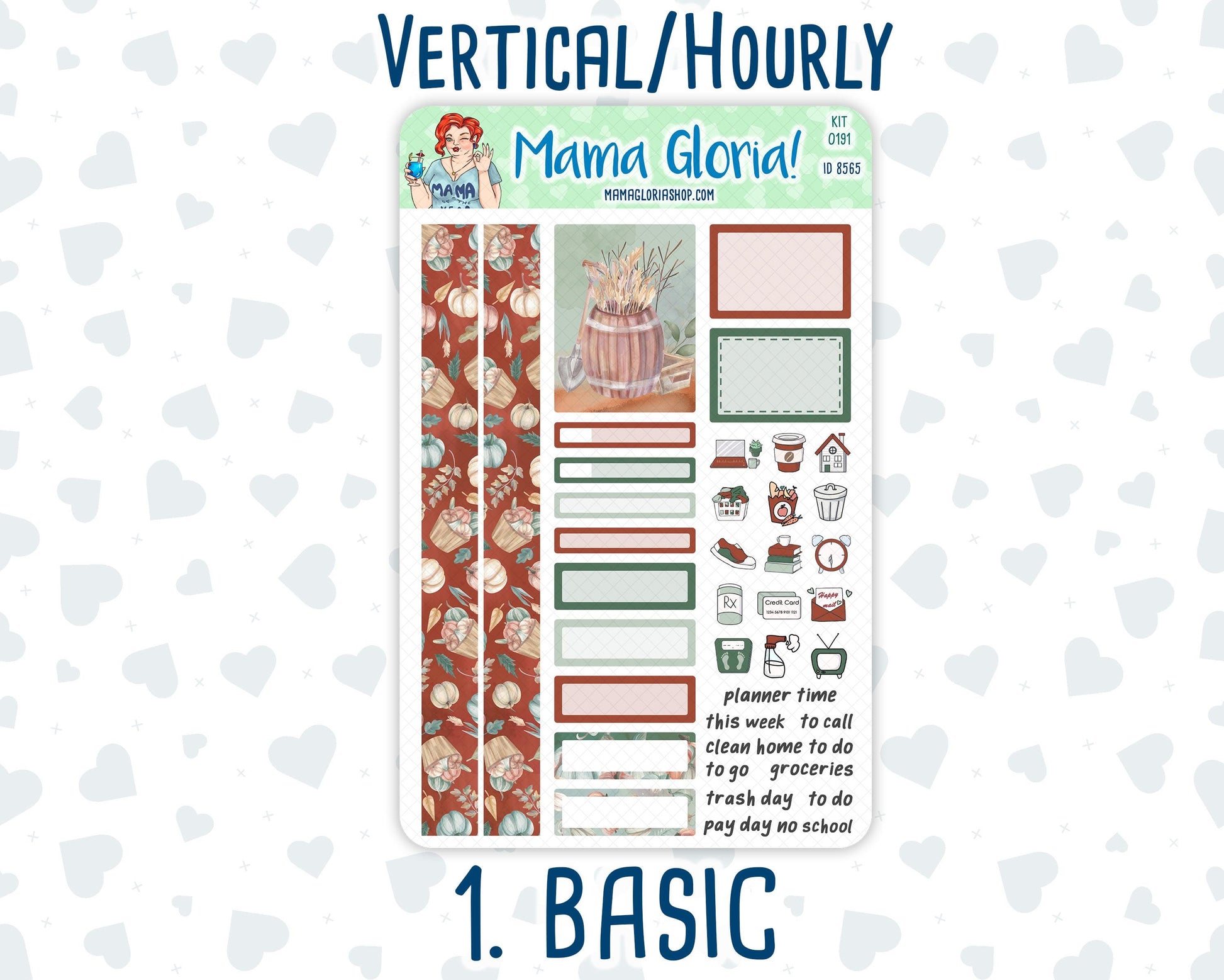 Kit 0191 - 7x9 - Autumn Harvest - October - Fall - Weekly Kit For Planners