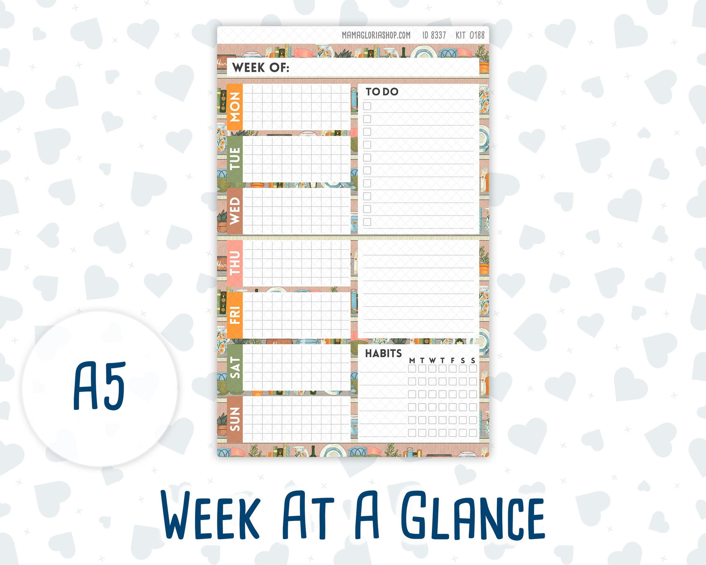Kit 0188 A5 Plum Paper Daily - Cozy Nights - October - Fall - Autumn - Planner
