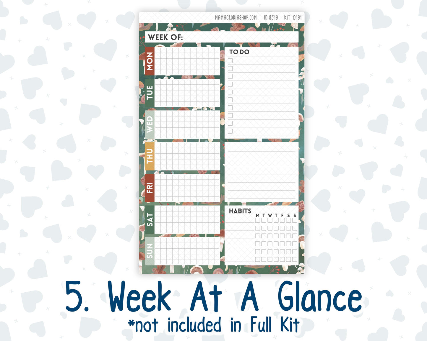 Kit 0191 A5 Plum Paper Daily - Autumn Harvest - October - Fall - Autumn - Planner