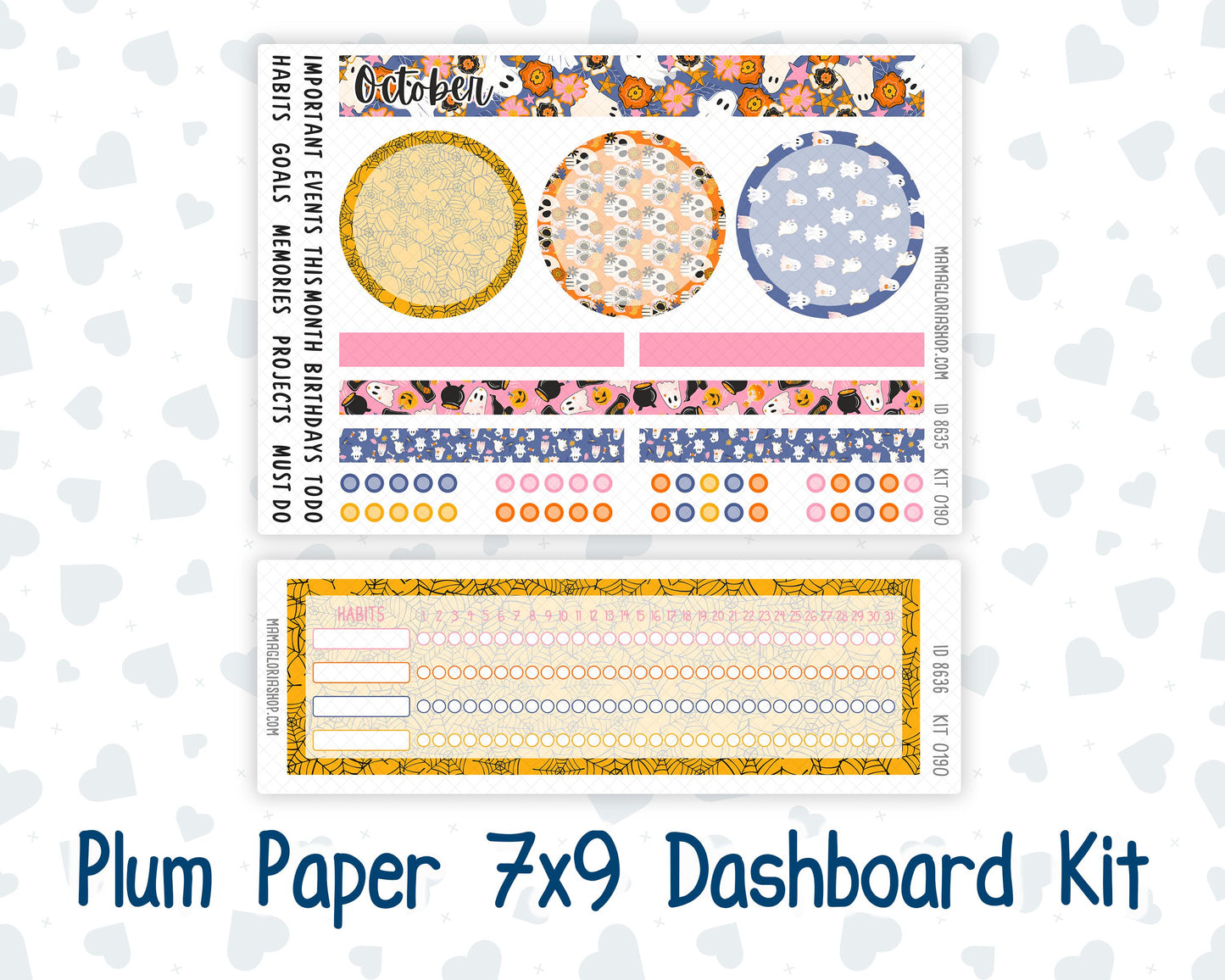Kit 0190 Plum Paper 7x9 – Dashboard - Halloween Spooktacular - October - Autumn