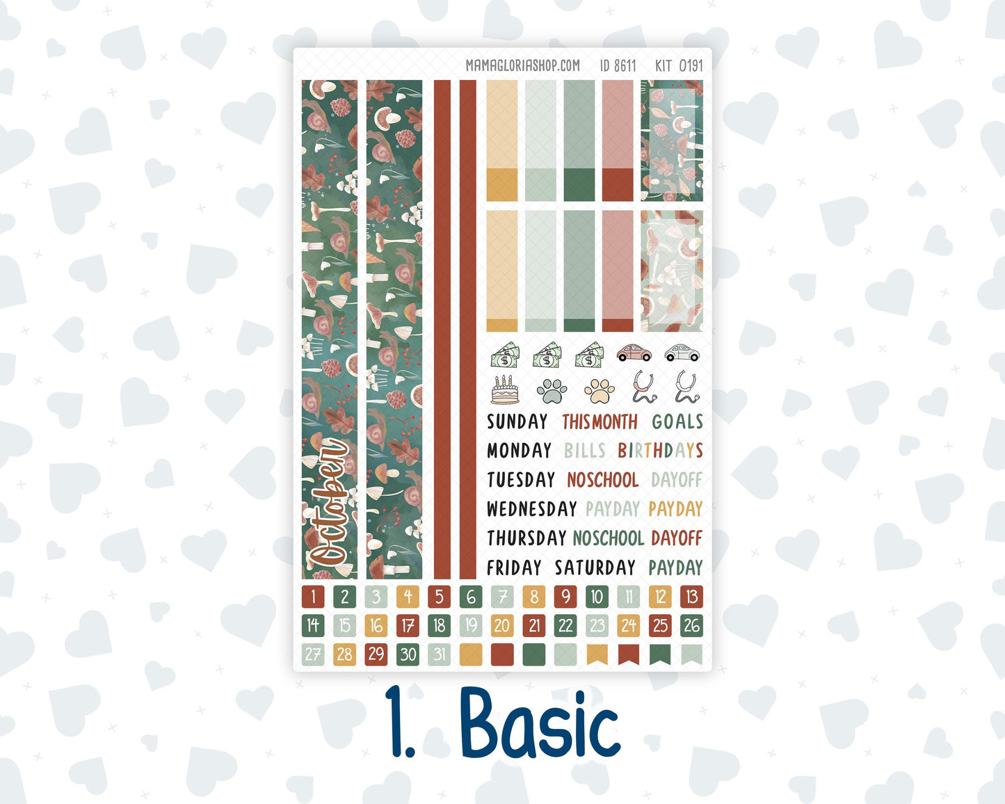 Kit 0191 Plum Paper 7x9 – Monthly - Autumn Harvest - October - Autumn