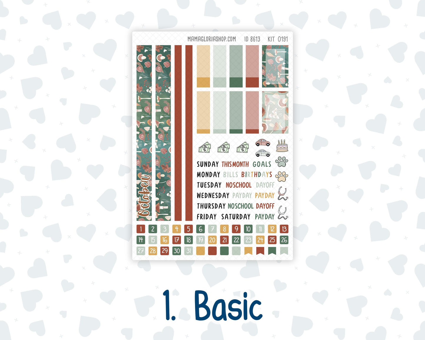 Kit 0191 Plum Paper A5– Monthly - Autumn Harvest - October - Autumn