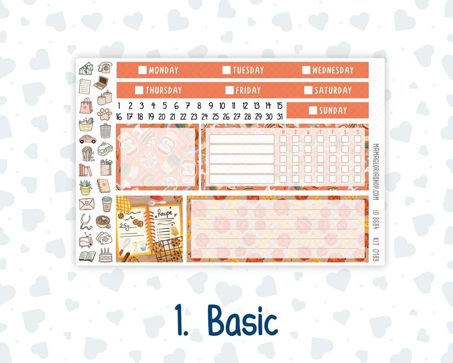 Kit 0189 7x9 Plum Paper Vertical Priorities - Fall Backing - October - Fall - Planner
