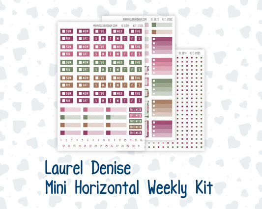 Kit 0185 Laurel Denise Mini Size – Weekly - Horizontal Layout - Wine Time - September - Fall