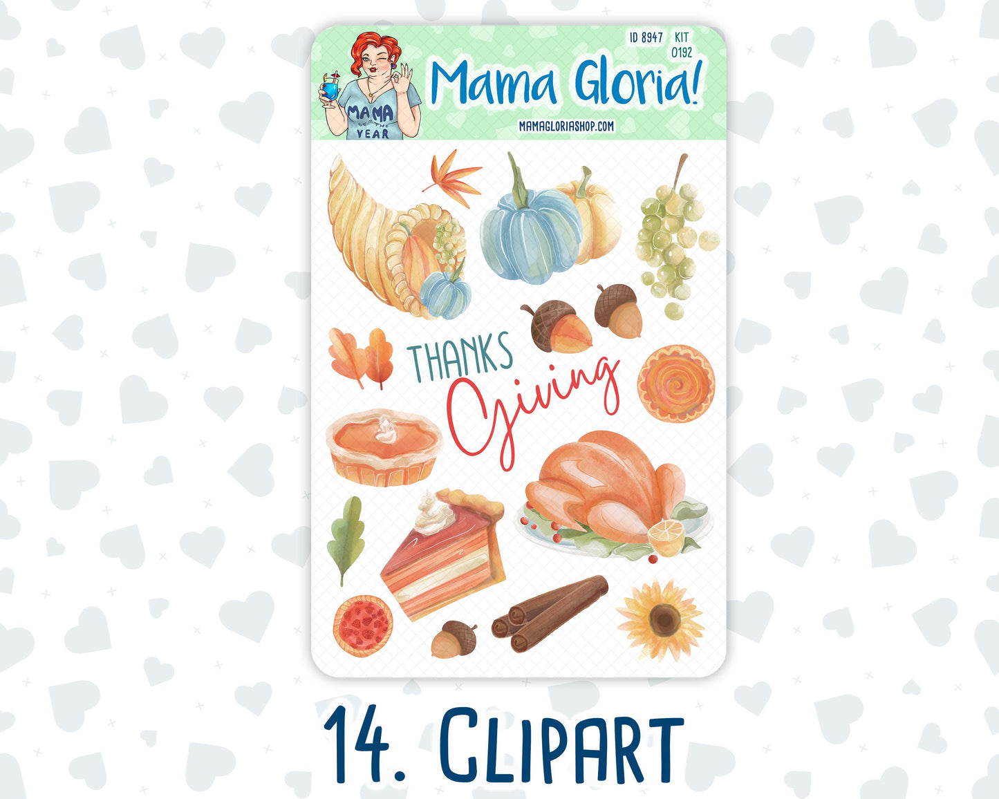 Kit 0192 Add Ons - Thanksgiving - Planner Stickers - November - Kit 2024