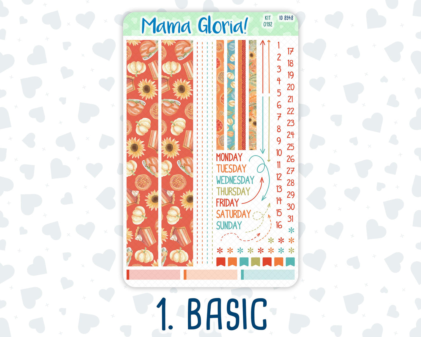 Kit 0192 - 7x9 Compact Vertical - Thanksgiving - November - Weekly