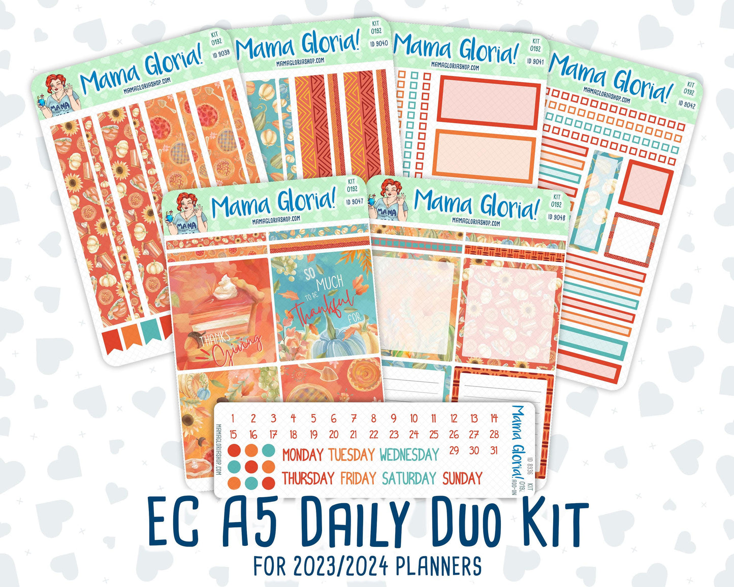 Kit 0192 - A5 Daily Duo - Thanksgiving - November - Planner