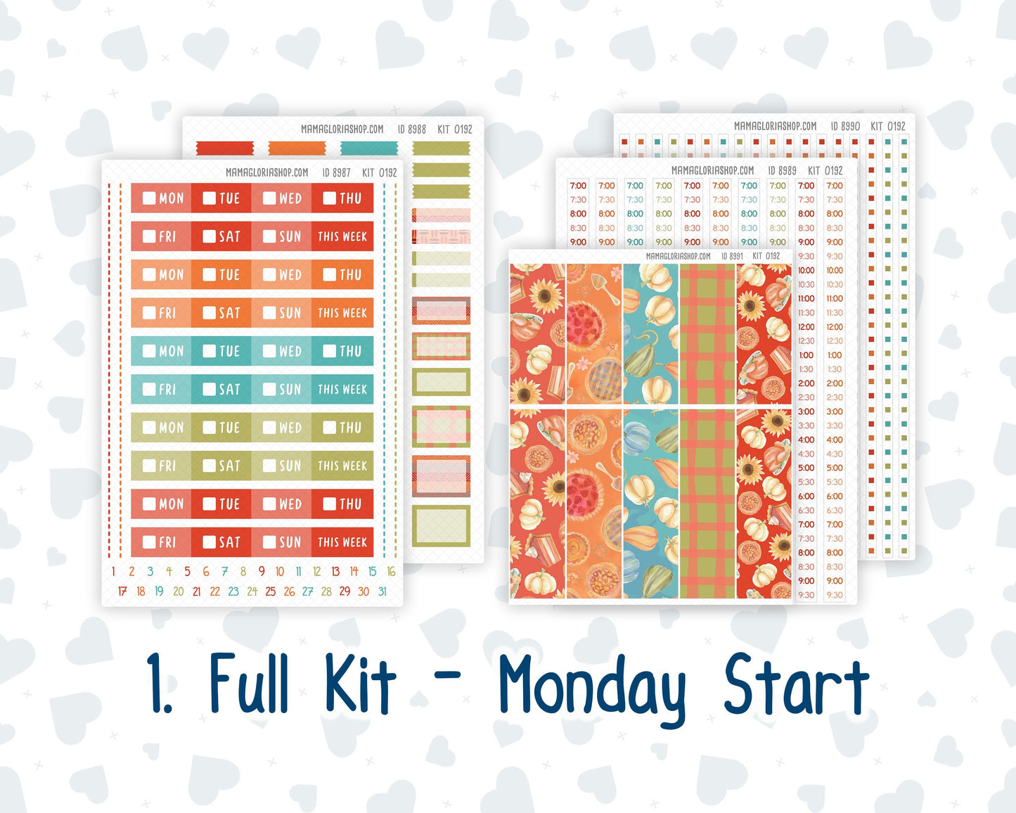 Kit 0192 Laurel Denise Standard Size – Weekly - Vertical Layout - Thanksgiving - November- Fall