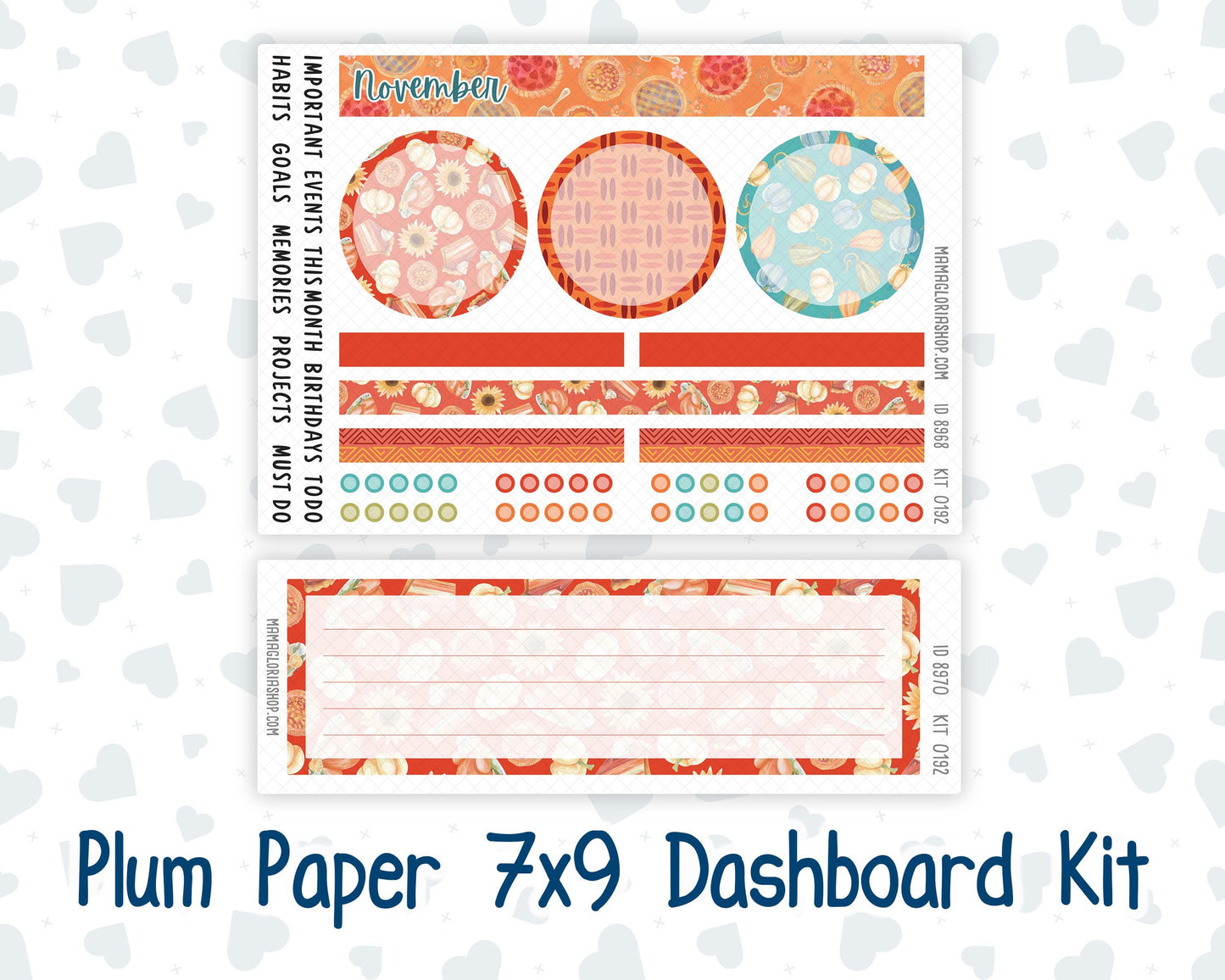Kit 0192 Plum Paper 7x9 – Dashboard - Thanksgiving - November- Autumn