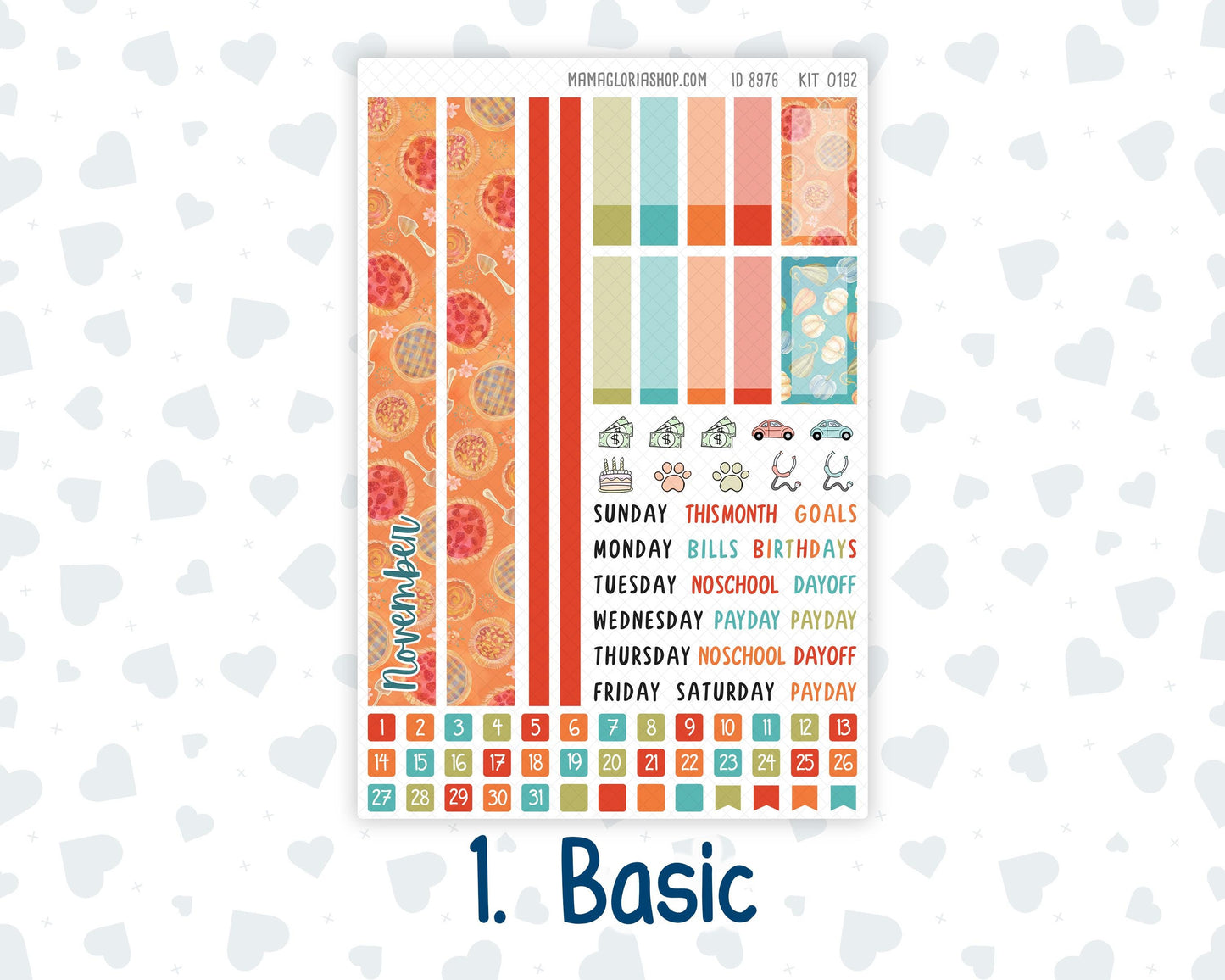 Kit 0192 Plum Paper 7x9 – Monthly - Thanksgiving - November - Autumn
