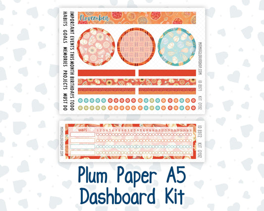 Kit 0192 Plum Paper A5– Dashboard - Thanksgiving - November - Autumn