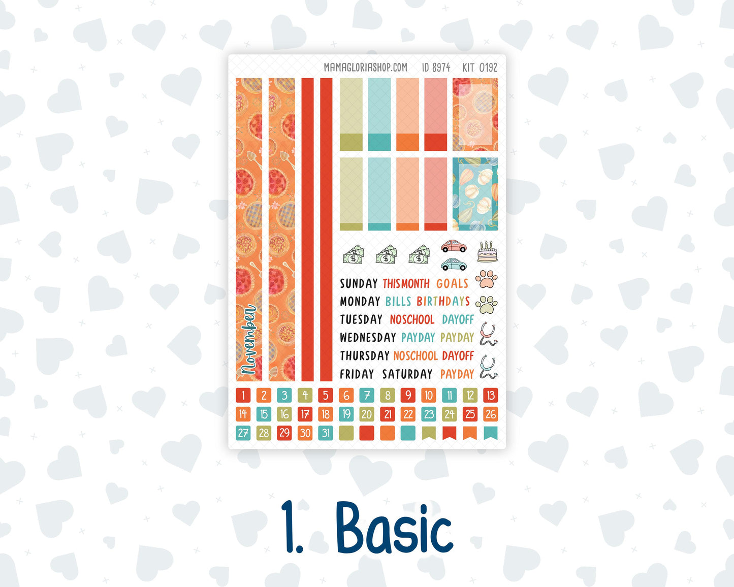 Kit 0192 Plum Paper A5– Monthly - Thanksgiving - November - Autumn