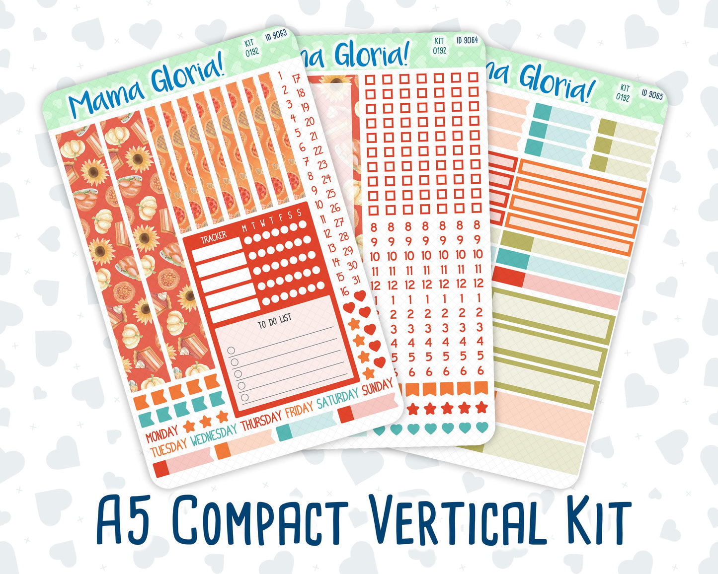 Kit 0192 - A5 Compact Vertical - Thanksgiving - Weekly - November- Fall