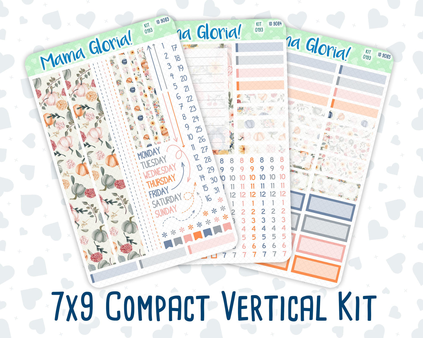 Kit 0193 - 7x9 Compact Vertical - Harvest Blooms - November - Weekly