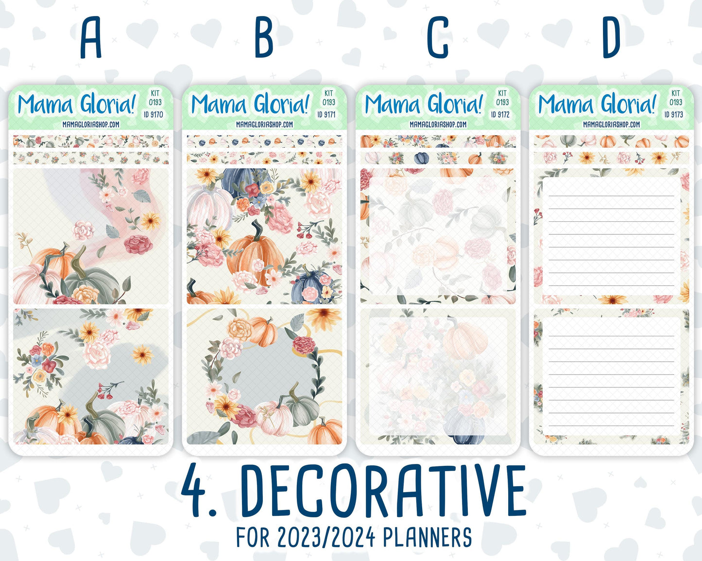 Kit 0193 - 7x9 Daily Duo - Harvest Blooms - November - Planner