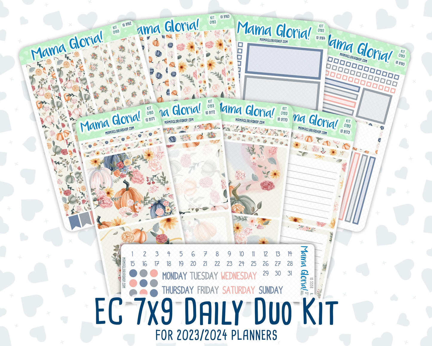 Kit 0193 - 7x9 Daily Duo - Harvest Blooms - November - Planner