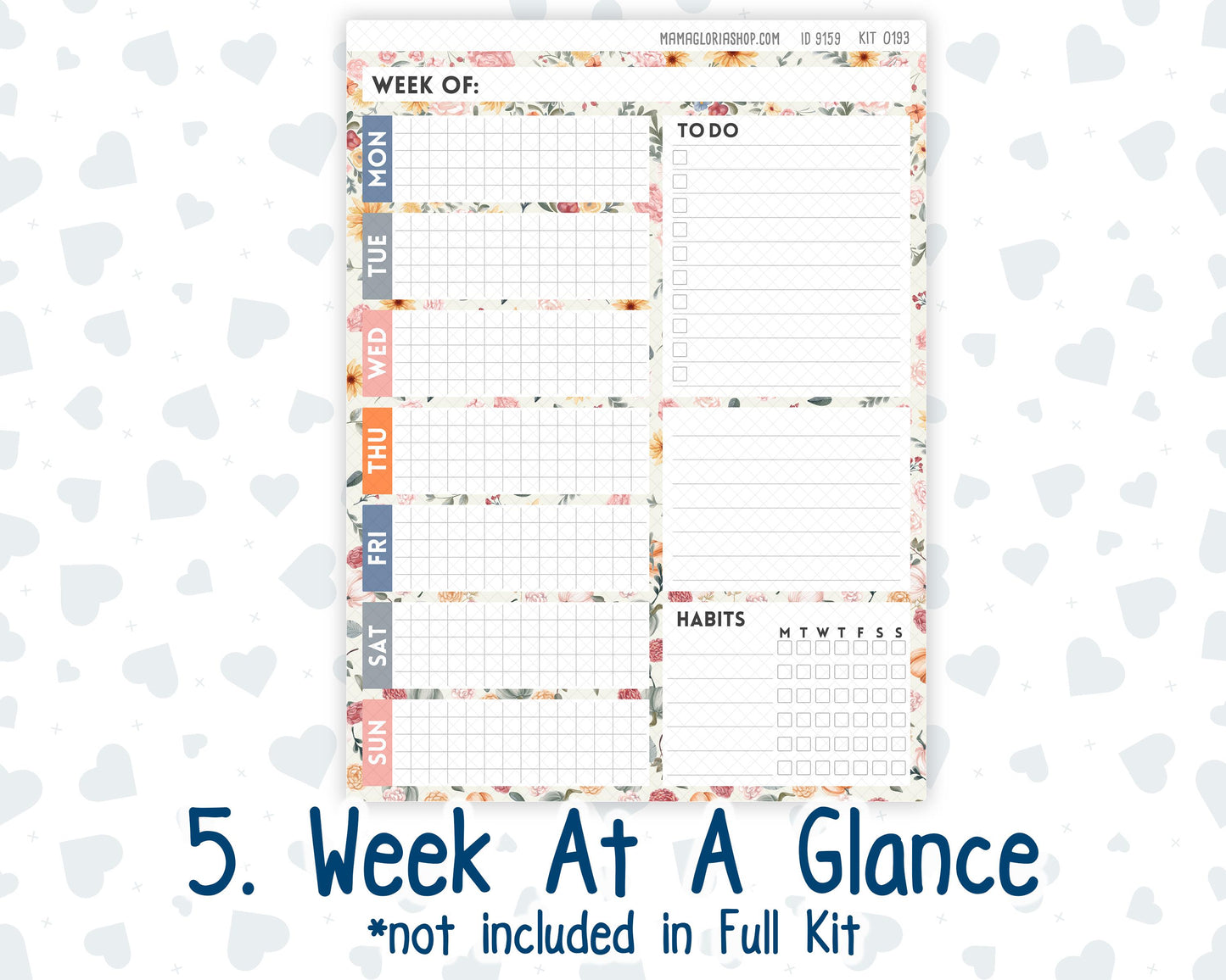 Kit 0193 7x9 Plum Paper Daily - Harvest Blooms- November - Fall - Planner