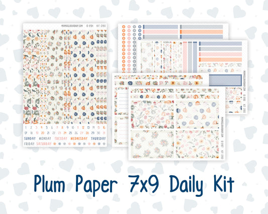 Kit 0193 7x9 Plum Paper Daily - Harvest Blooms- November - Fall - Planner