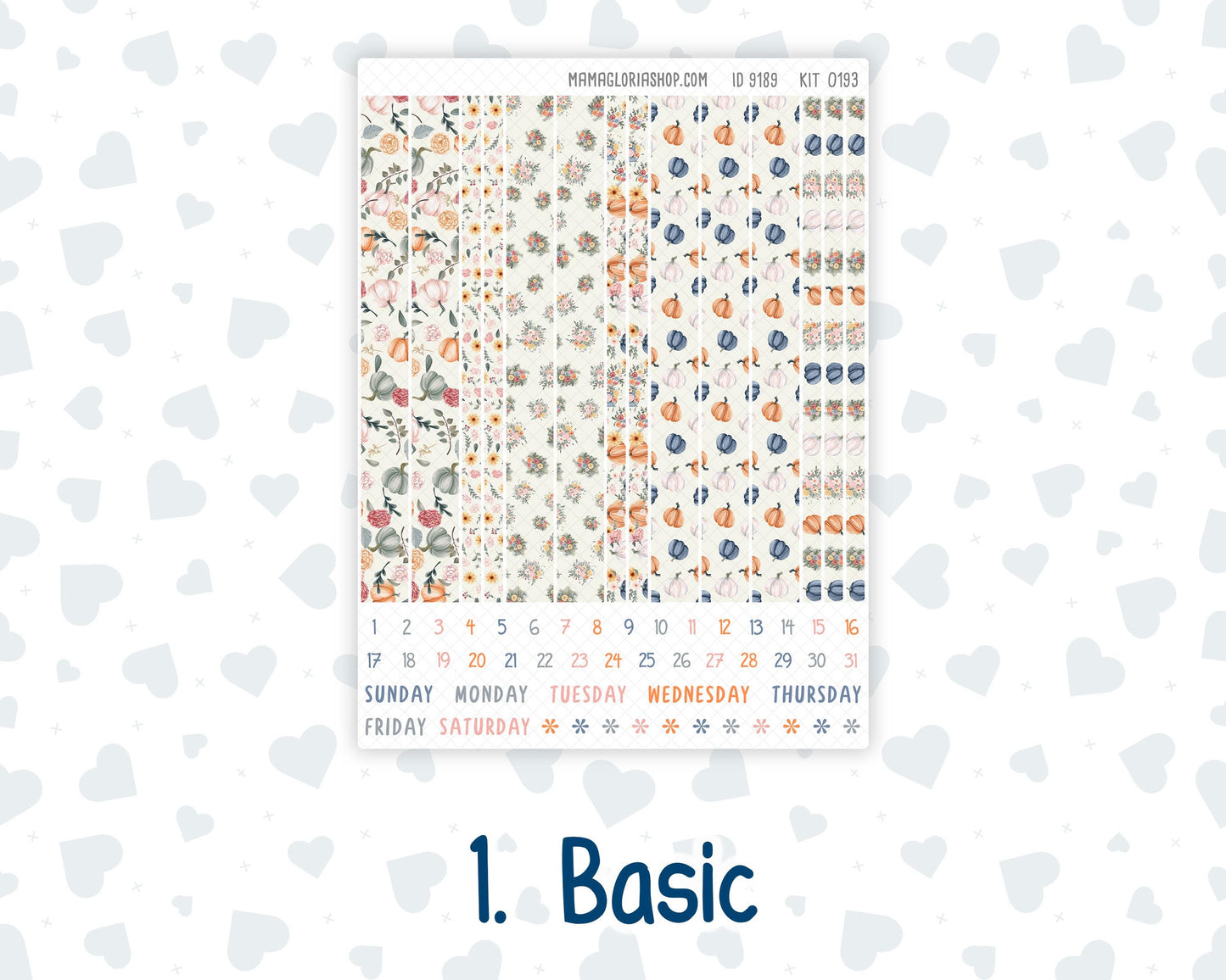 Kit 0193 A5 Plum Paper Daily - Harvest Blooms - November - Fall - Autumn - Planner