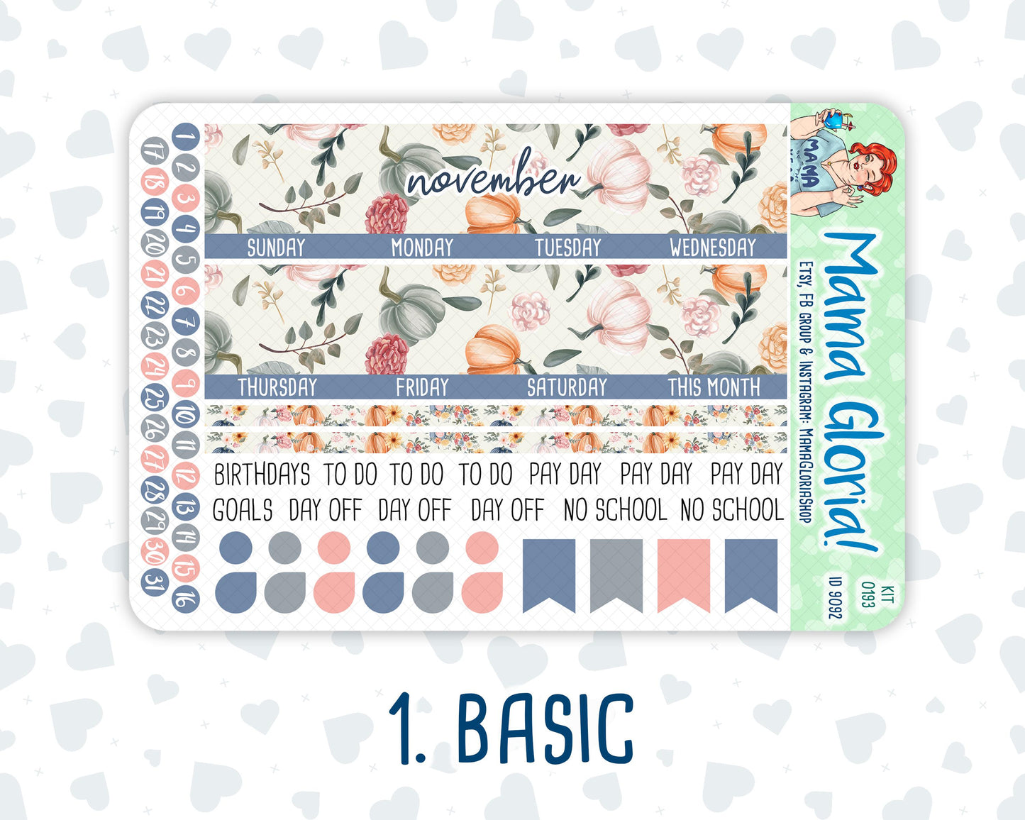 Kit 0193 -A5 -Monthly - Harvest Blooms- November - Fall Kit