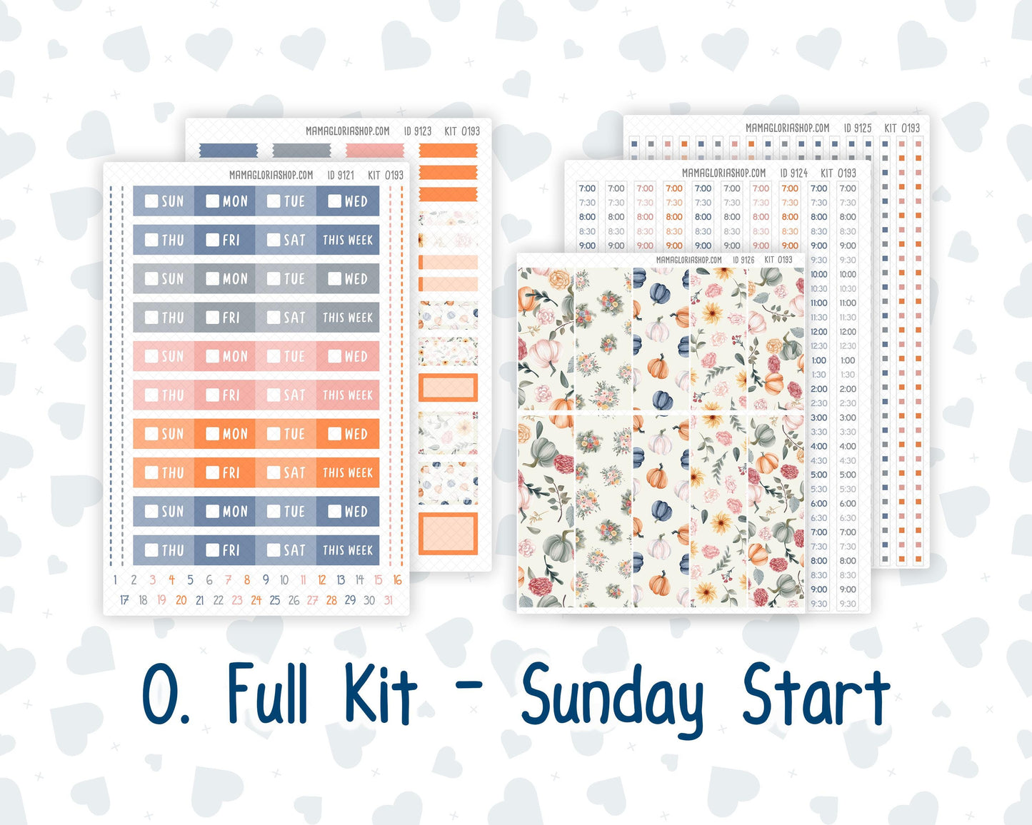 Kit 0193 Laurel Denise Standard Size – Weekly - Vertical Layout - Harvest Blooms - November- Fall