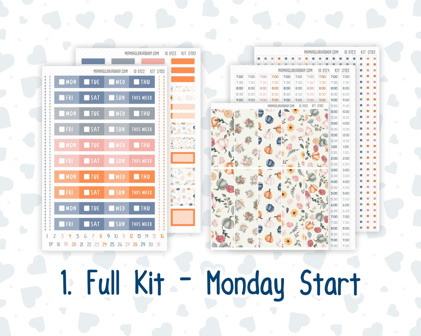 Kit 0193 Laurel Denise Standard Size – Weekly - Vertical Layout - Harvest Blooms - November- Fall