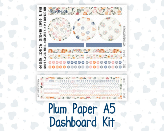 Kit 0193 Plum Paper A5– Dashboard - Harvest Blooms - November - Autumn