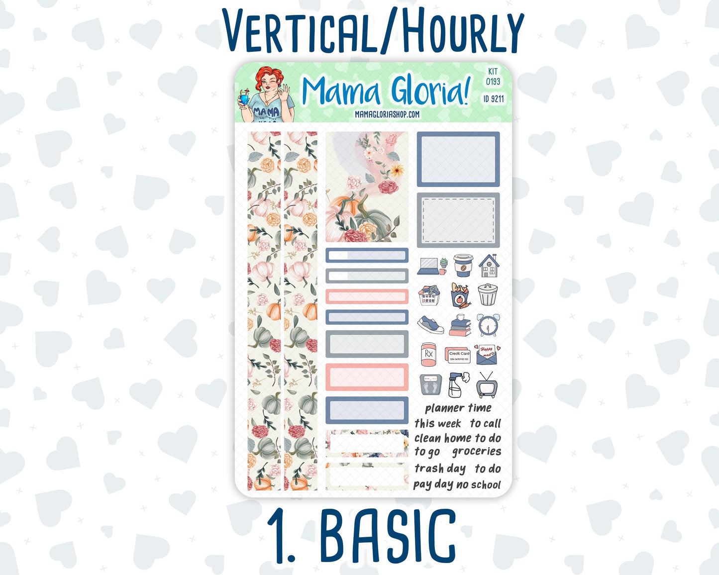 Kit 0193 - 7x9 - Harvest Blooms - November - Fall - Weekly Kit For Planners